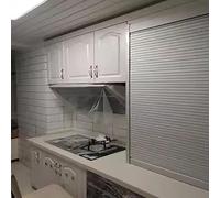 Manual Pull Down Tambour Door Hardware Kit for Kitchen Cabinets Garage Shed Cloakroom & Pantry, Customizable Space-Saving Roll-Up Closet Solution(18x20in (46x51cm))