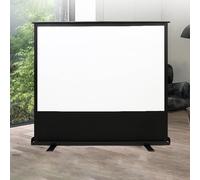 Manual Pull Up Projector Screen - Portable Retractable Floor Standing Video Projection Screen for Indoor and Outdoor Use