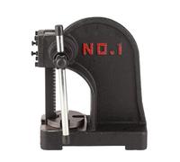 Manual Punch Press Machine, Desktop Hand Operated Metal Punching Tool, Arbor Press, Carbon Steel, 1T Pressure, 140mm Rack Travel, Black, for Crafting and DIY Projects