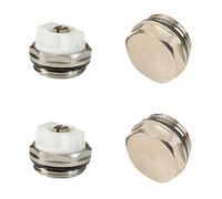 Manual Radiator AIR Vent Bleed Plug Valve Blank Cap 1/2" BSP x2 Sets