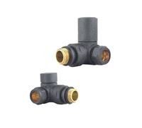 Manual Radiator Valve Round Corner - 15mm x R 1/2" - Light Grey