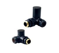 Manual Radiator Valve Round Corner - 15mm x R 1/2" - Matt Black