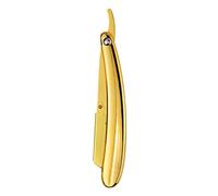 Manual Razor Folding Handle Barber Shaving Tool Beard Razor Hair Trimmer Gift Set for Shaving Manual Barber Golden (No Shaving Slice)
