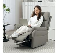 Recliner Chair Reclining Chair with Adjustable Leg Rest HOMCOM Grey One Size