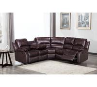 Manual Recliner Corner Sofa In Brown Faux Leather Fabric 2C2 Sofa