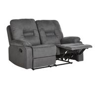 Beliani 2 Seater Fabric Manual Recliner Sofa Grey Bergen Ii, Grey