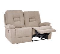Beliani Manual Recliner Sofa 2 Seater Bergen Fabric Taupe