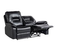 Manual Recliner Sofa 2 Seater BERGEN Faux Leather Black