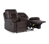 Manual Recliner Sofa 2 Seater BERGEN Faux Leather Brown