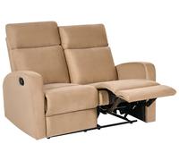 Beliani Manual Recliner Sofa 2 Seater Verdal Velvet Light Brown