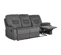Manual Recliner Sofa 3 Seater BERGEN II Fabric Dark Grey
