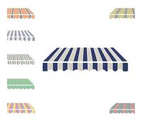 Manual Replacement Fabric for Striped Awnings 250-550cm Outdoor Sunshade Canopy Cover Patio Awning Replacement Material (Blue 3.5x3.0m/12x10ft)