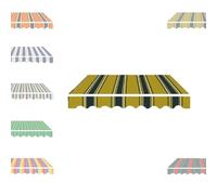 Manual Replacement Fabric for Striped Awnings 250-550cm Sunshade Canopy Cover for Outdoor Use Patio Awning Replacement Fabric (Yellow 4.5x3.5m/15x12ft)