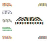 Manual Replacement Fabric for Striped Awnings 250-550cm Sunshade Canopy Cover for Outdoor Use Patio Awning Replacement Material (Brown 4.5x3.5m / 15x12ft)