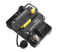 Manual Reset Circuit Breaker 30A-300A 12V-48V DC IP67 Waterproof Marine Grade Fuse Holder for Car Boat RV Truck Audio System Protection with M6 Studs Black(200A)