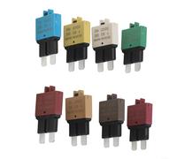 Manual Reset Circuit Breaker Blade Fuses 8 pcs Pack for Marine, RV, Truck, Boat and Cars with Mixed Amperages 3A to 30A for Overcurrent Protection
