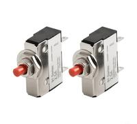 Manual Reset Push Button Circuit Breaker with Overload Protection Terminals for Home Appliances - 0.5 to 2A Adjustable Current Rating, Black(0.5A)