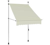 Awning 100cm Cream Polyester PU Coated Fabric Steel Frame Manual Retractable Arm