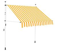 vidaXL Manual Retractable Awning 150cm Orange and White Stripes, Orange