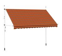 vidaXL Retractable Awning Privacy Screen Cream 350x150 cm Fabric and Steel
