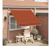 Manual Retractable Awning 250 cm Orange and Brown
