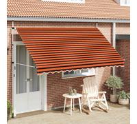 Manual Retractable Awning 350 cm Orange and Brown