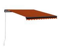 vidaXL Manual Retractable Awning 350X250cm Orange And Brown, Orange
