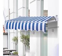 Manual Retractable Awning Adjustable Aluminum Patio Canopy for Doors & 9.8x6.6FT Outdoor Shade Solution Perfect for Decks & Patios