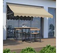 Manual Retractable Awning, Adjustable UV Protection Canopy for Patio, Door, and Window - Height Adjustable 2.15-3.1m for Backyard Garden and Balcony