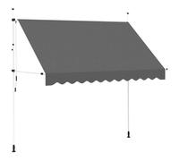 vidaXL Manual Retractable Awning 300cm Blue and White Stripes Window Canopy