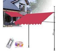 Manual Retractable Awning, Hand Crank Balcony Cover, Screwless Sunshade, Adjustable Height, UV & Water Resistant, Perfect for Patios & Outdoor Spaces - Markise Klemmmarkise