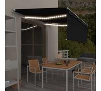 Manual Retractable Awning Outdoor Awning with Blind and LED Awning vidaXL