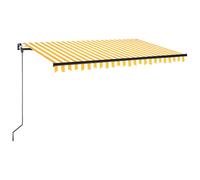 vidaXL Manual Retractable Awning 400x350 cm Yellow and White, Yellow
