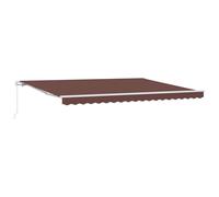 Manual Retractable Awning Privacy Screen Sunshade Brown 450x300 cm vidaXL