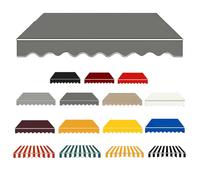 Manual Retractable Awning Replacement Fabric Waterproof Canvas Cover with ValanceShade Canopy Garden Sunshade Dark400x300cm