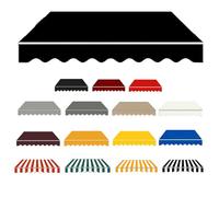 Manual Retractable Awning Replacement Fabric Waterproof Canvas Cover with ValanceShade Canopy Garden Umbrella Tarp400x300cm