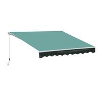 Manual Awning Retractable with Winding Handle Green 3m x 2.5m