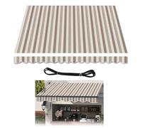 Manual Retractable Awning UV & WaterResistant 280g/m² Polyester Canopy for Patio Porch Sunshade 7x1.5m MultiStripe Outdoor Shade Solution