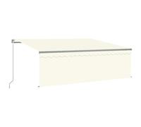 vidaXL Manual Retractable Awning with Blind 4x3m Cream