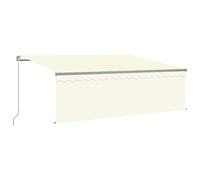 vidaXL Manual Retractable Awning with Blind 4x3m Cream Outdoor Awning Set