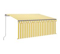 Manual Retractable Awning with Blind Outdoor Awning Sunshade Canopy vidaXL