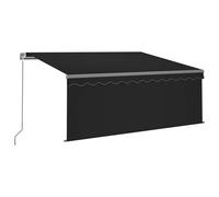 vidaXL Manual Retractable Awning with Blind 3.5x2.5m Anthracite Outdoor Awning
