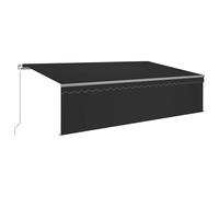 Manual Retractable Awning with Blind Outdoor Awning Sunshade Canopy vidaXL