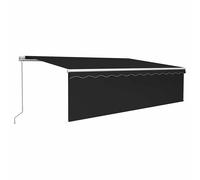 Manual Retractable Awning with Blind Outdoor Awning Sunshade Canopy vidaXL