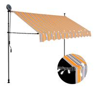 Manual Retractable Awning with LED 250 cm Yellow and Blue