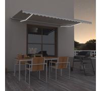 Manual Retractable Awning with LED 500x350 cm Cream