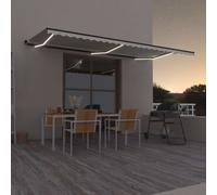 Manual Retractable Awning with LED 600x350 cm Cream
