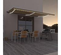 Manual Retractable Awning with LED 600x350 cm Yellow and White