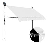 Manual Retractable Awning with LED White and Orange Outdoor Canopy vidaXL