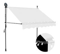 Manual Retractable Awning with LED White and Orange Outdoor Canopy vidaXL